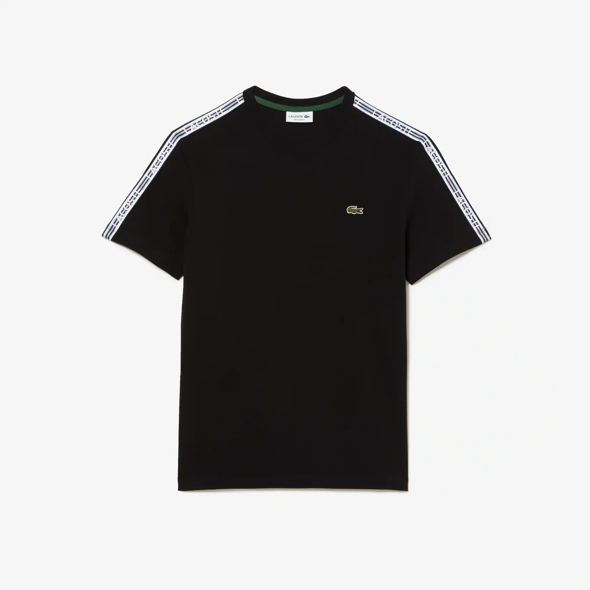 Lacoste Men’s Regular Fit Logo Stripe T-Shirt. 2