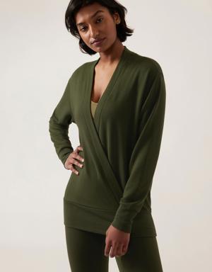 Purana V&#45Neck Wrap Sweatshirt green