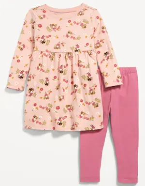 Long-Sleeve Dress & Leggings 2-Pack for Toddler Girls pink