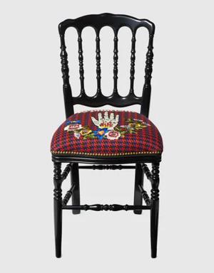 Wood chair with Gucci Hypnotism
