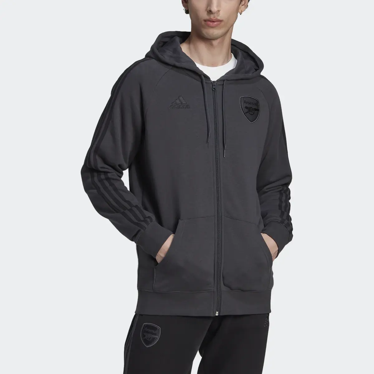 Adidas Arsenal DNA 3-Stripes Full-Zip Hoodie. 1