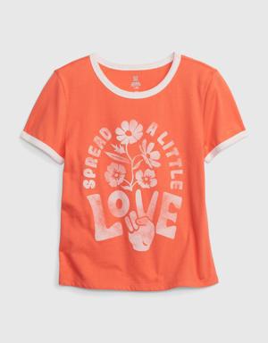 Kids 100% Organic Cotton Graphic T-Shirt orange