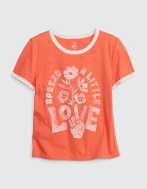 Gap Kids 100% Organic Cotton Graphic T-Shirt orange