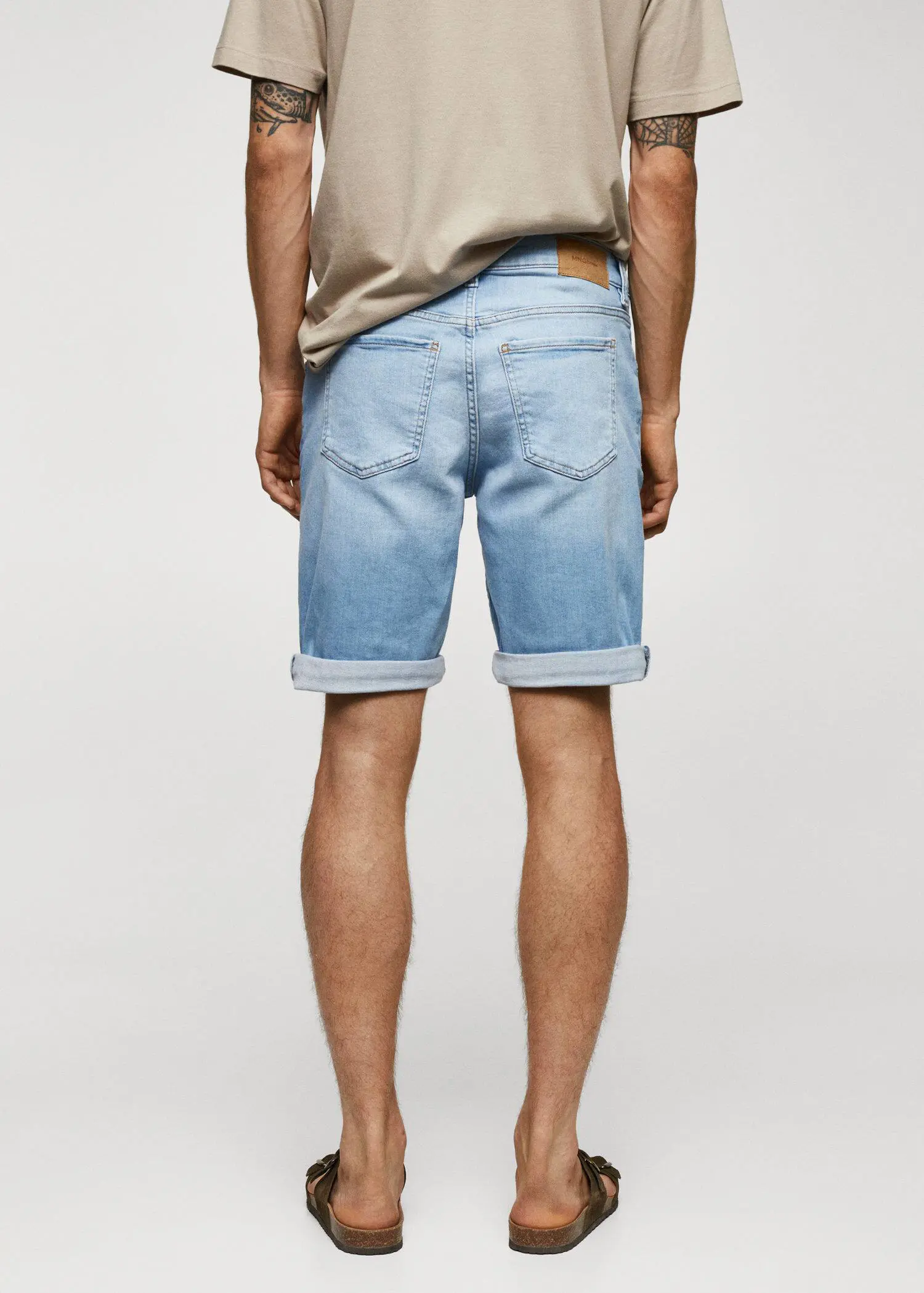 Mango Slim-fit denim bermuda shorts. 3