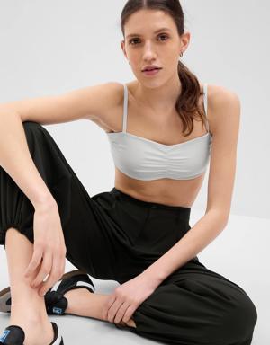 Gap Fit Power Low Impact Ruched Sports Bra white