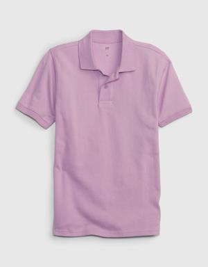 Kids Pique Polo Shirt purple