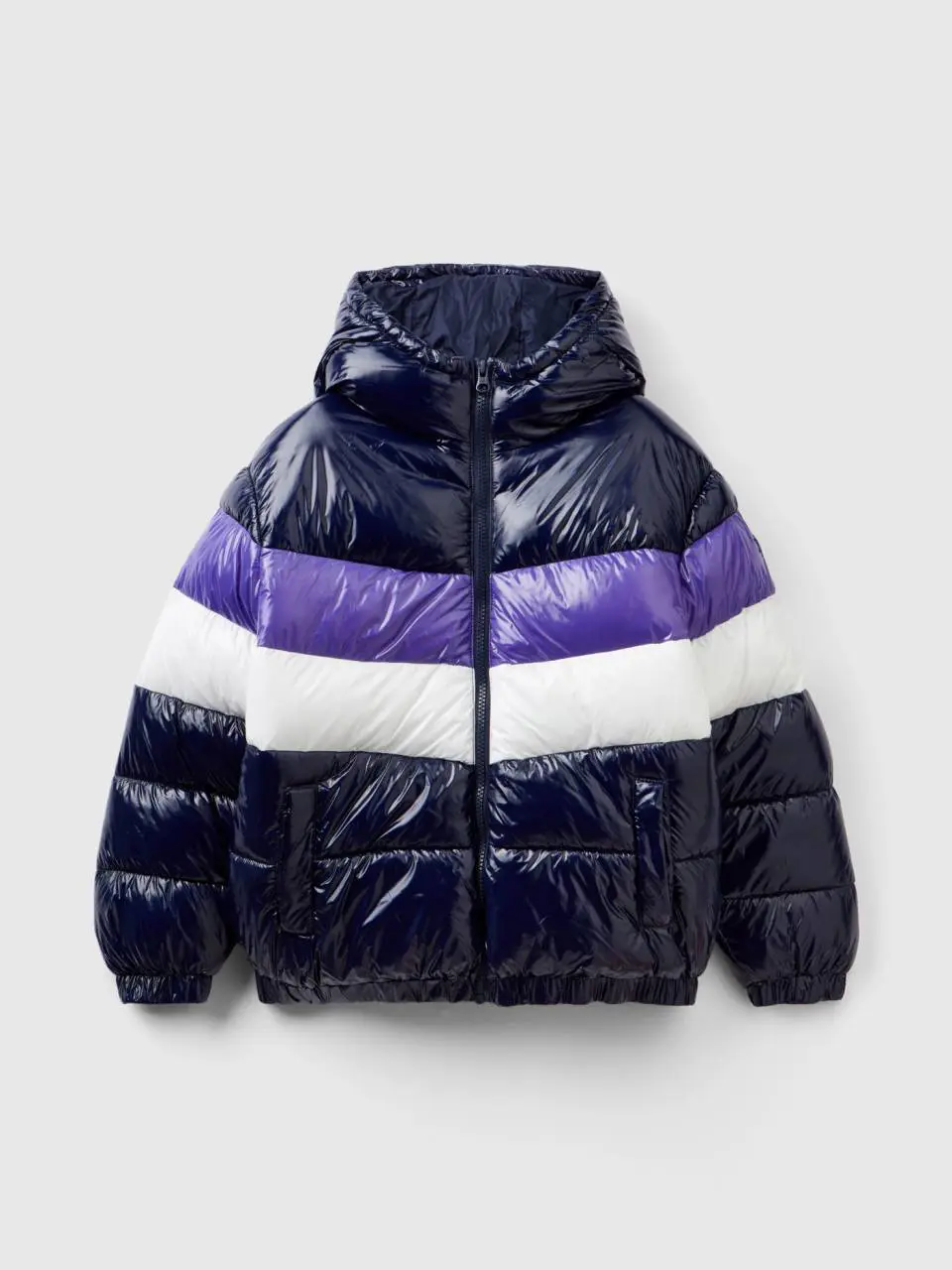 Benetton oversized fit color block padded jacket. 1