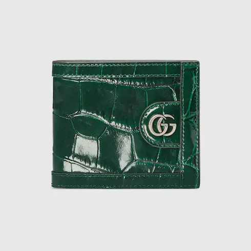 Gucci Crocodile card case wallet with Double G. 1