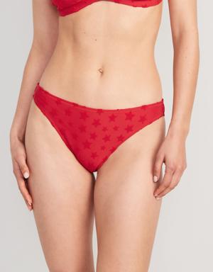Low-Rise Terry Classic Bikini Swim Bottoms red