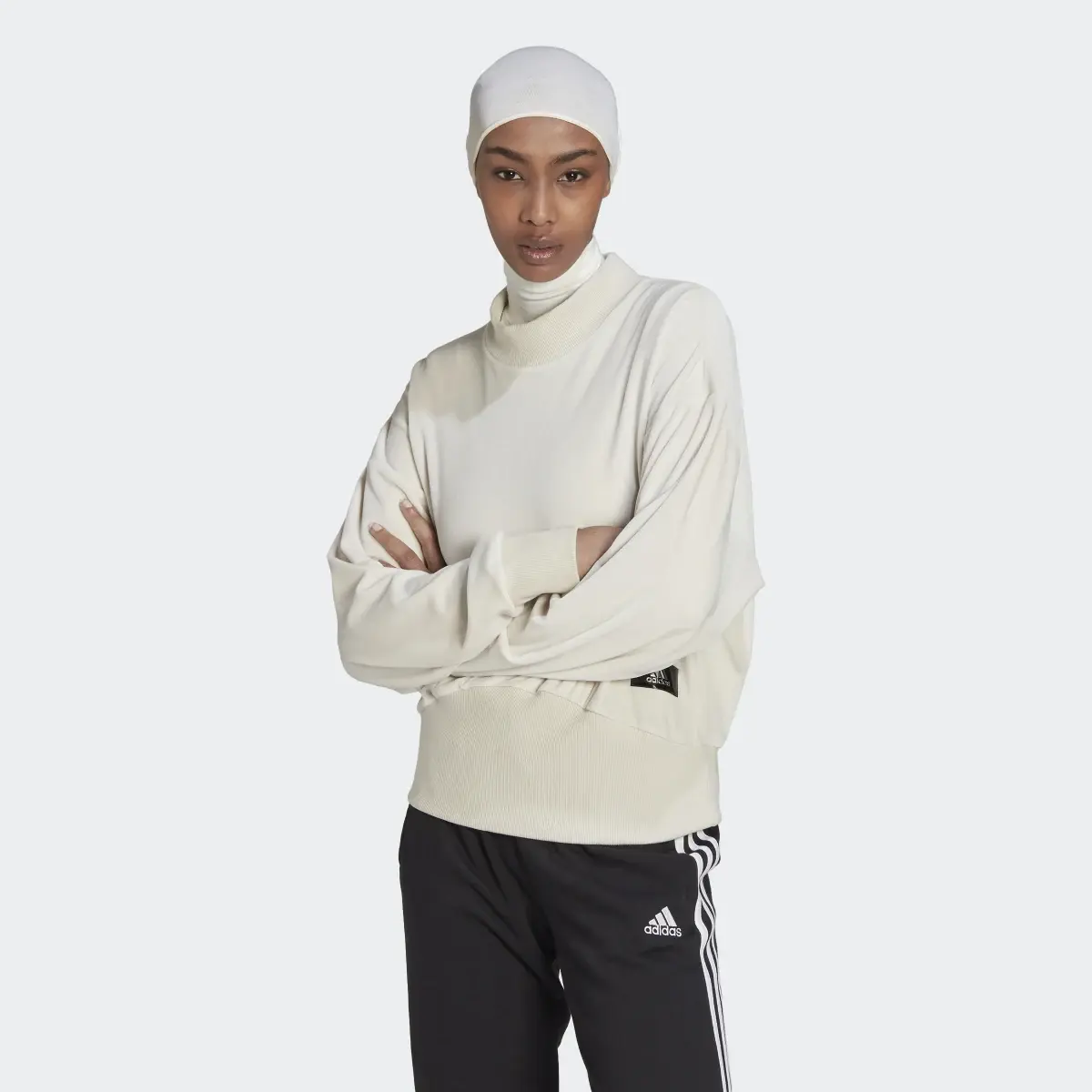 Adidas Holidayz Cozy Velour Sweatshirt. 2