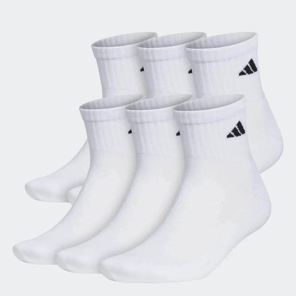 Adidas Athletic Cushioned Quarter Socks 6 Pairs. 1