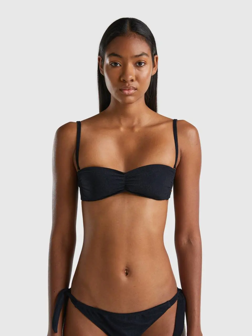 Benetton bandeau bikini top in terry-look econyl®. 1
