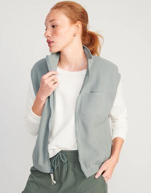 Old Navy Fleece Full-Zip Vest for Women silver