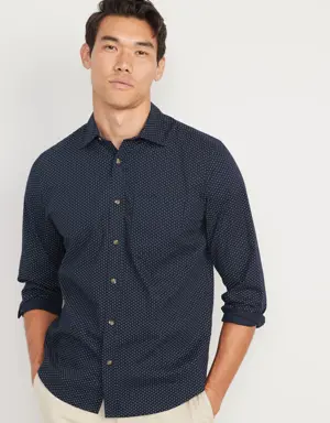 Regular-Fit Built-In Flex Everyday Dot-Print Shirt for Men blue