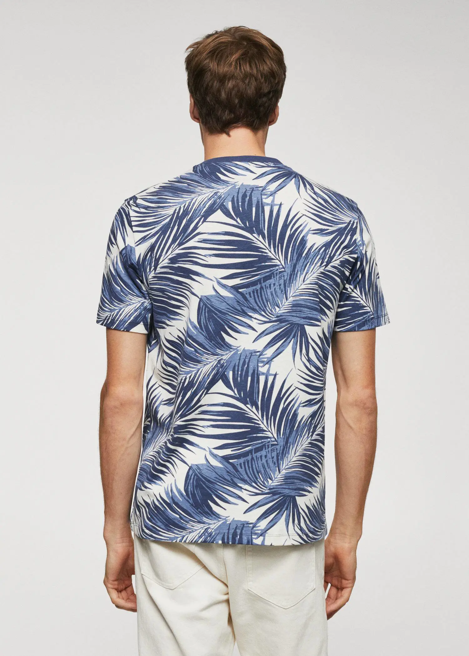 Mango Slim Fit-Hemd mit Palmenprint. 3