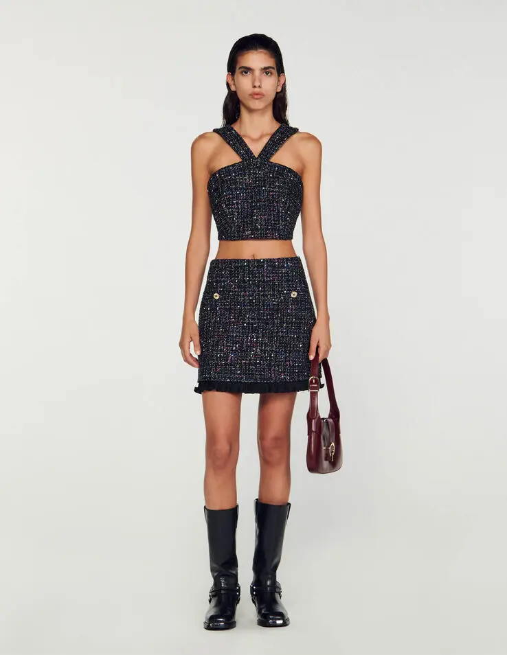 Sandro Short tweed skirt. 1