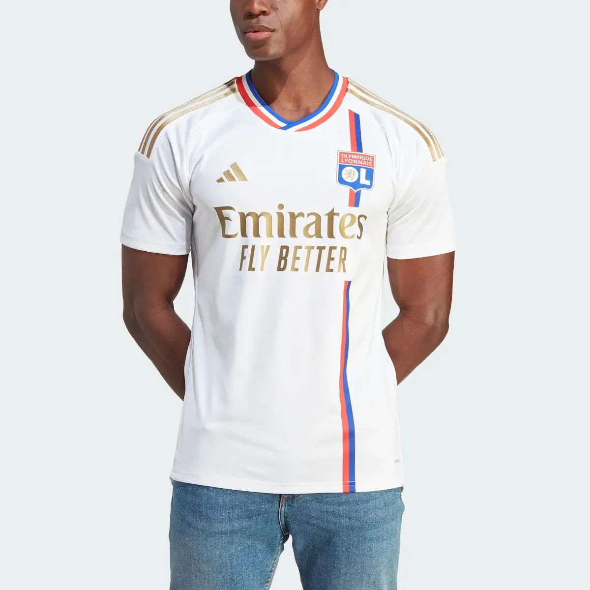 Adidas Camisola Principal 23/24 do Olympique Lyonnais. 1