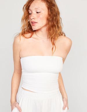 Cropped Tube Top for Women white
