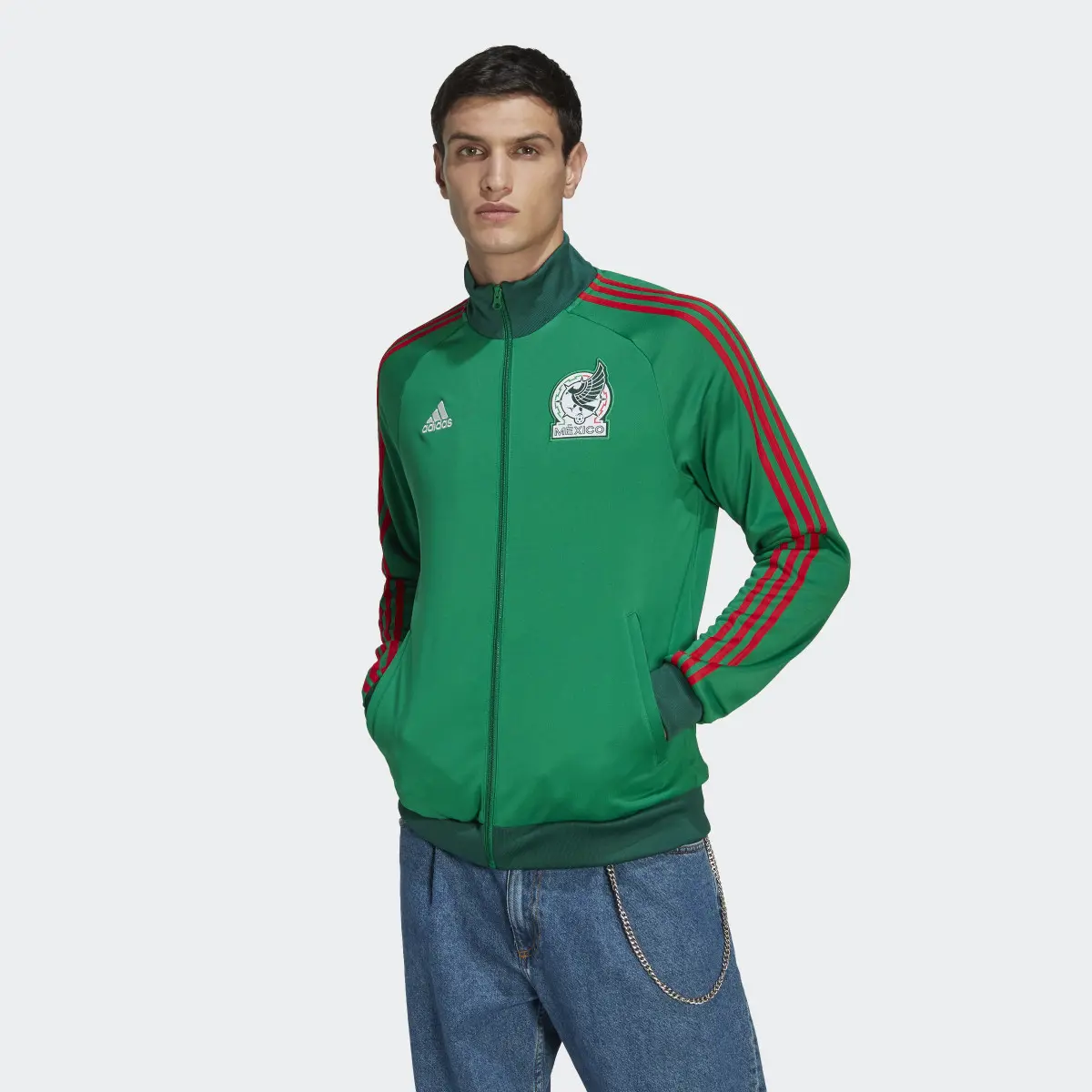 Adidas Chamarra Deportiva México 3 Franjas. 2