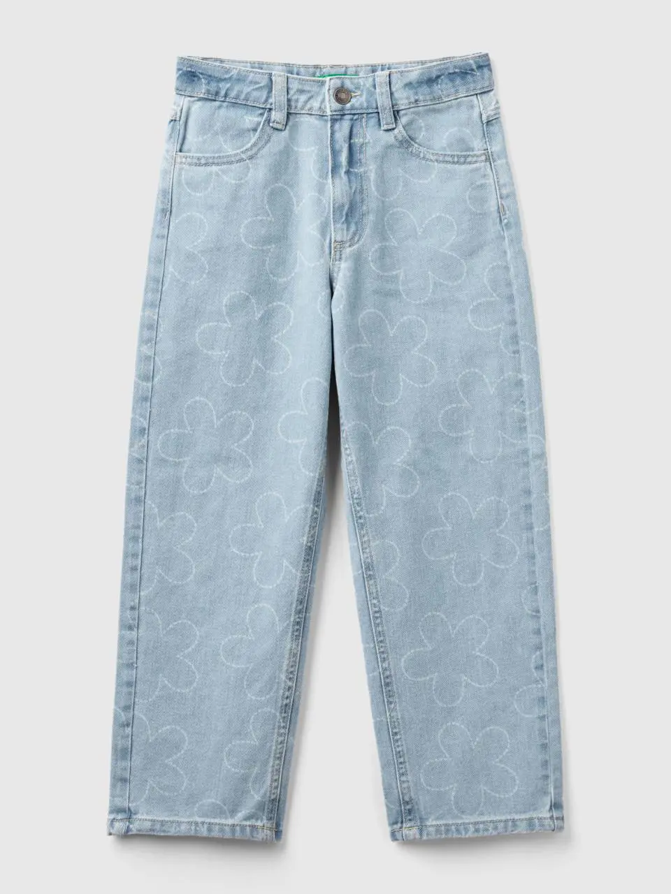 Benetton straight fit jeans with flowers. 1