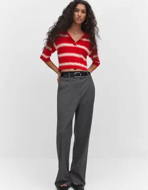 Striped polo-style sweater