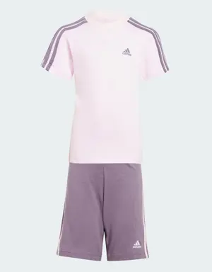 Essentials 3-Stripes Tee and Shorts Set