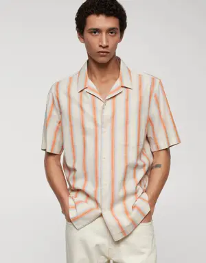 Regular fit striped print shirt