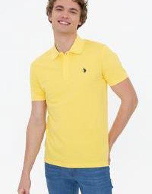 Erkek Açık Sarı Polo Yaka Basic T-Shirt