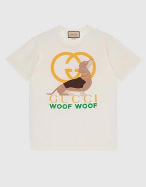 'Gucci Woof Woof' print cotton T-shirt