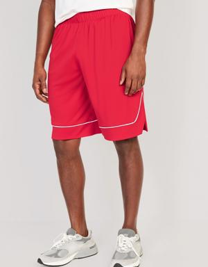 Mesh Basketball Shorts -- 10-inch inseam red