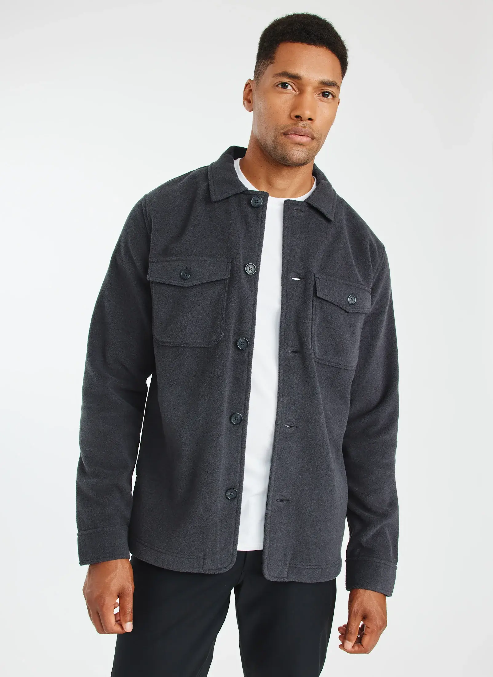 Kit And Ace Water Resistant Fleece Shirt Jacket. 1