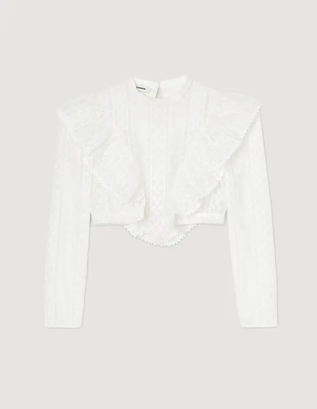 Sandro Broderie anglaise crop top. 2