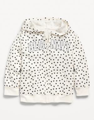 Old Navy Unisex Logo-Graphic Zip Hoodie for Toddler white