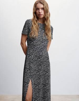 Printed cut-out detail dress