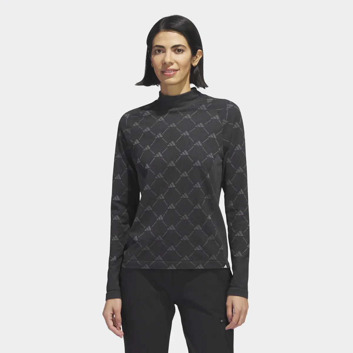 Adidas Ultimate365 Tour Monogram Mock Neck Tee. 2