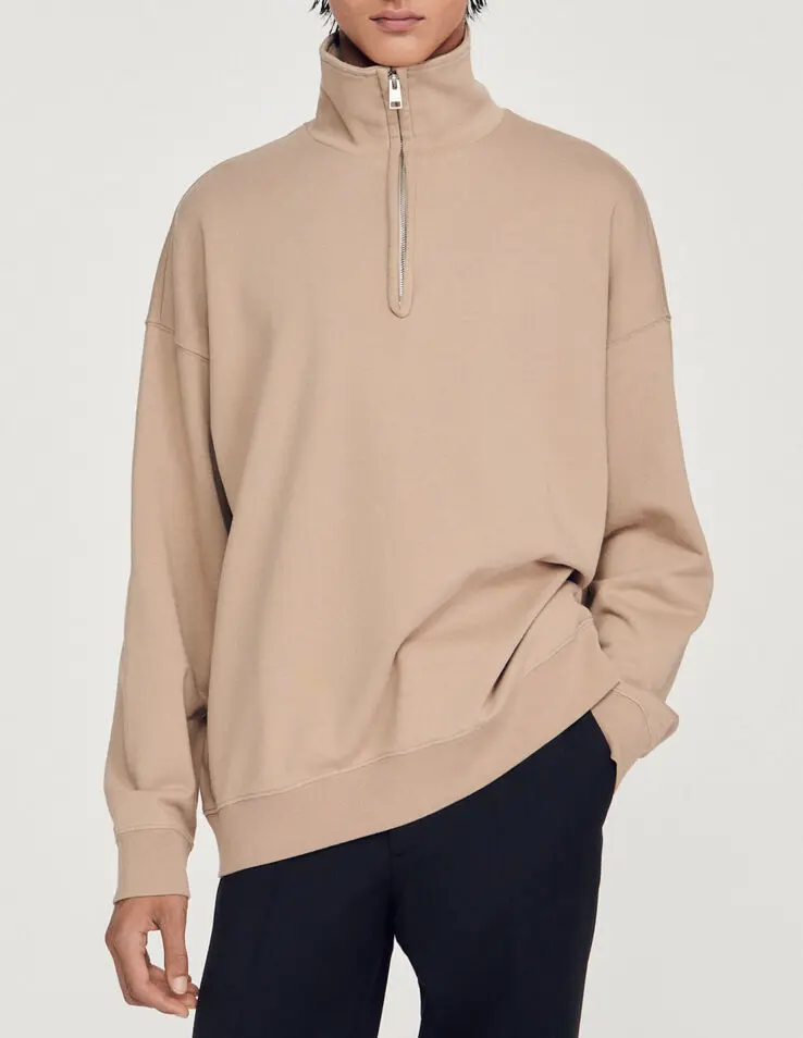 Sandro Oversized trucker-style sweatshirt. 1