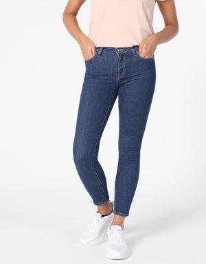 759 Lara Super Slim Fit Orta Bel Dar Paça Kadın Jean Pantolon