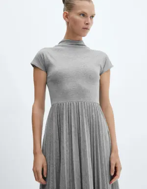 Pleated A-line dress