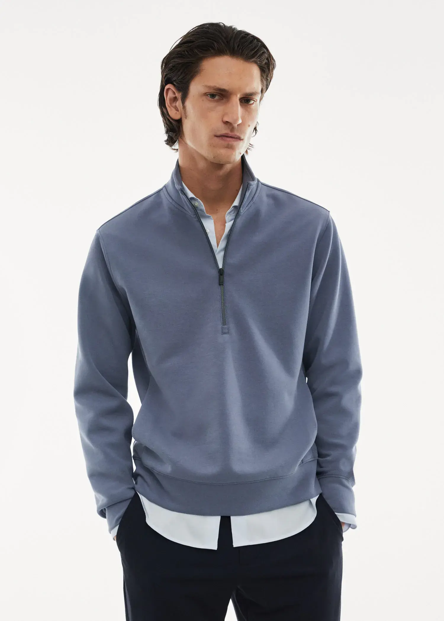 Mango Breathable zip-neck sweatshirt. 2