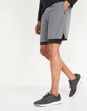 Go 2-in-1 Workout Shorts + Base Layer for Men -- 9-inch inseam gray