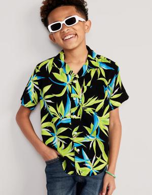 Old Navy Short-Sleeve Printed Camp Shirt for Boys black