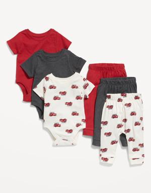 Unisex Bodysuits & Pants Stock-Up 6-Pack for Baby red