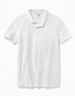 School Uniform Pique Polo Shirt for Boys white
