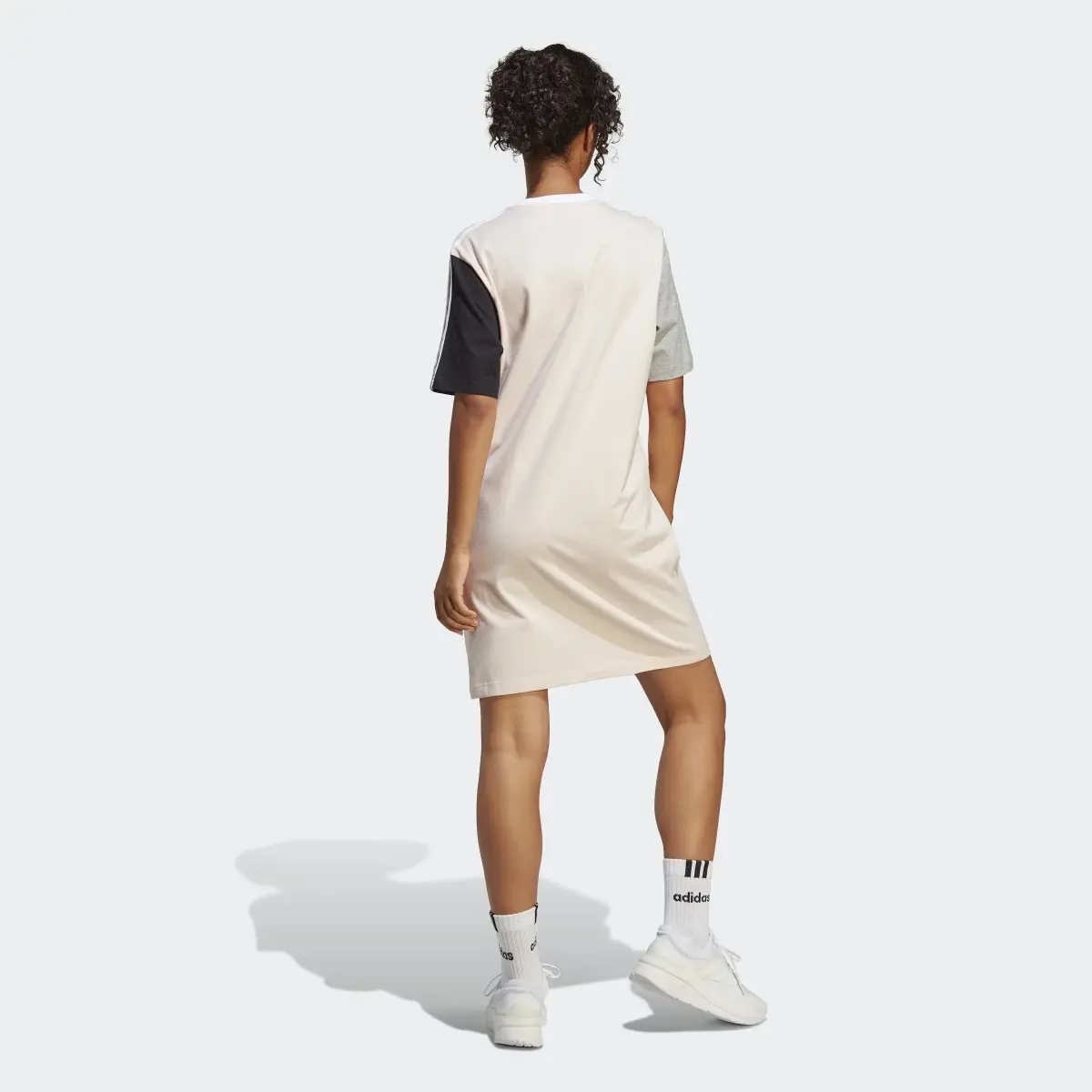 Adidas Essentials 3-Stripes Single Jersey Boyfriend Tee Dress. 3