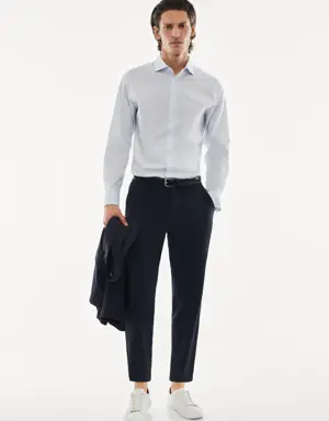 Stretch micro-structure suit shirt