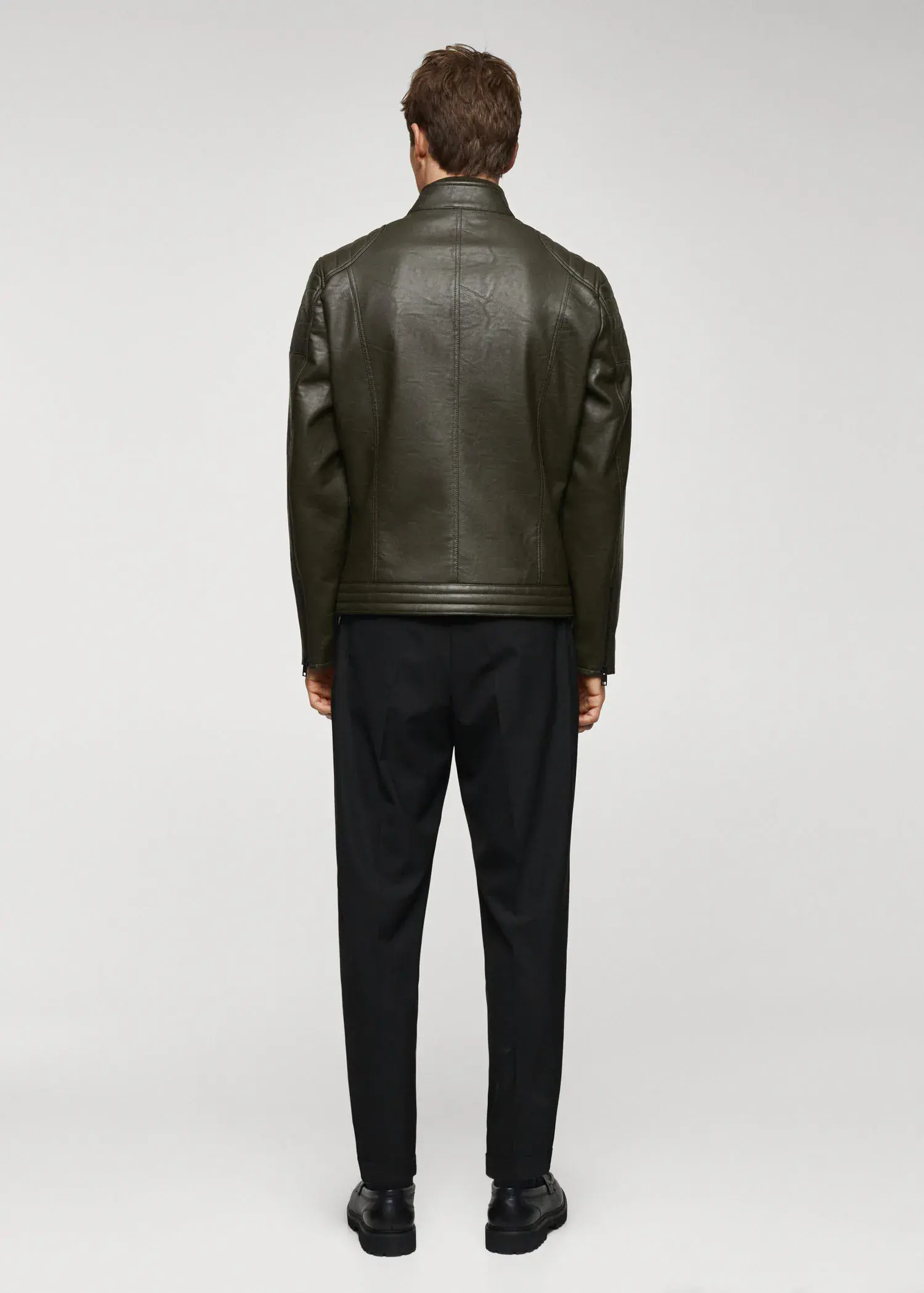 Mango Nappa leather-effect jacket. 3