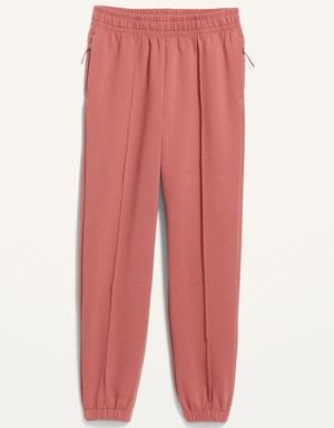 High-Waisted Dynamic Fleece Pintucked Sweatpants for Women pink