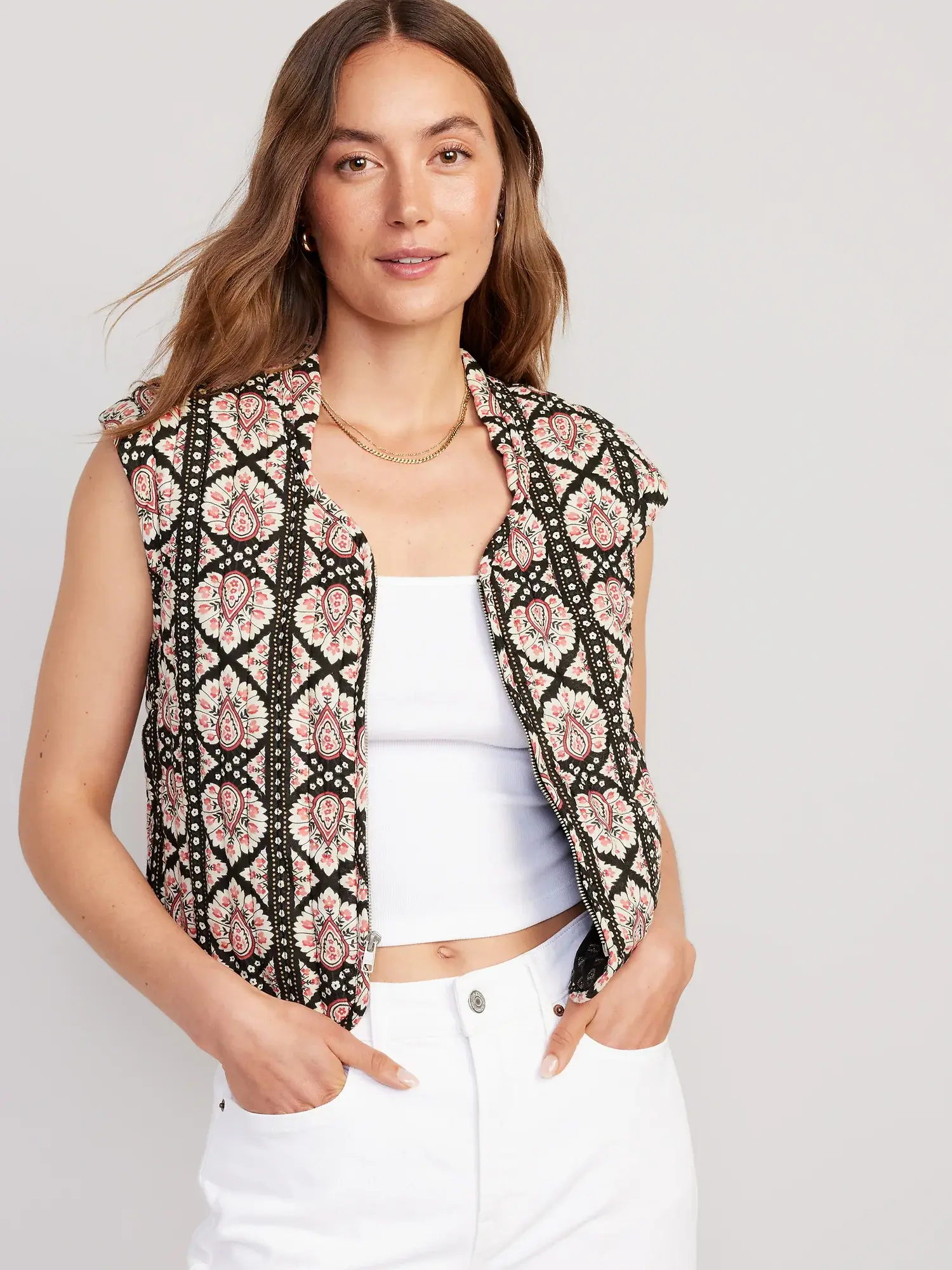 Old Navy Quilted Boho Vest for Women multi. 1