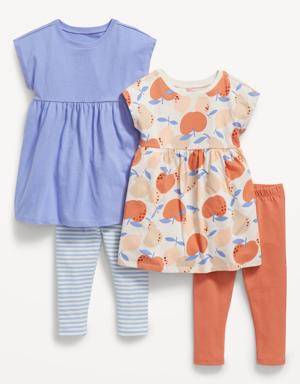 Short-Sleeve Dress & Leggings 4-Pack for Toddler Girls pink