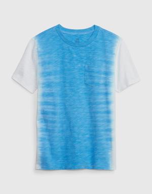 Kids 100% Organic Cotton Pocket T-Shirt blue